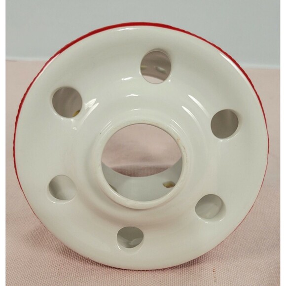 Small Candle  Shade Topper / Spring Flowers . Red flowers and Green - Picture 5 of 7